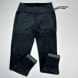 Betabrand Dark Green Velour Sweatpant‎ Yoga Pants Petite Small Drawstring Jogger